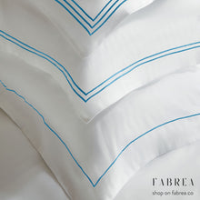 Load image into Gallery viewer, White Pillowcase with Marine Line 500TC