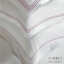 Load image into Gallery viewer, White Pillowcase with Marine Line 500TC