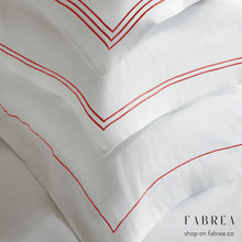 Load image into Gallery viewer, White Pillowcase with Marine Line 500TC