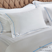 Load image into Gallery viewer, White Pillowcase with Marine Line 500TC