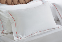 Load image into Gallery viewer, White Pillowcase with Marine Line 500TC